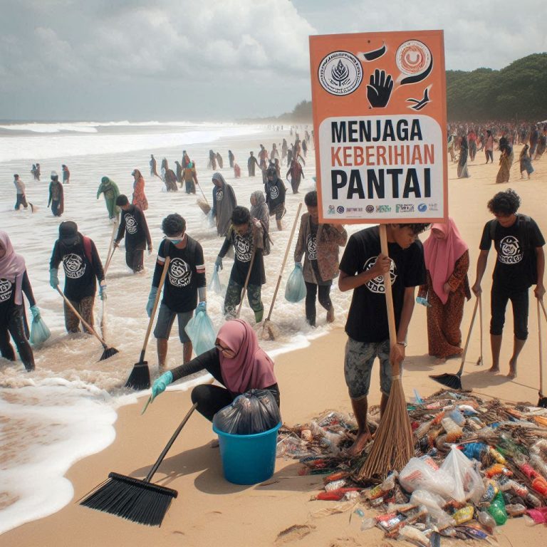 menjaga kebersihan pantai