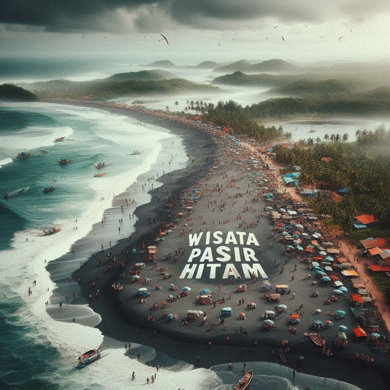 pantai dengan pasir hitam